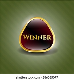 Winner gold shiny emblem