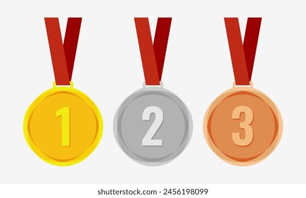 Winner Gold, Silver, Bronze. 1st 2nd 3rd medal first place second third Placement Achievement award winner badge guarantee winning prize ribbon symbol sign icon logo template 