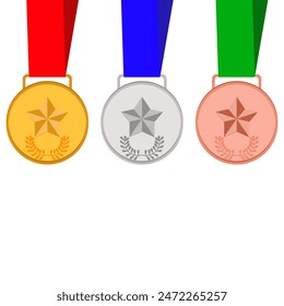 Winner Gold, Silver, Bronze. 1st 2nd 3rd medals illustration 