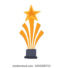 vencedor de ouro troféu cartoon. honra prêmio, reconhecimento excelência, competição de sucesso vencedor de ouro troféu sinal.