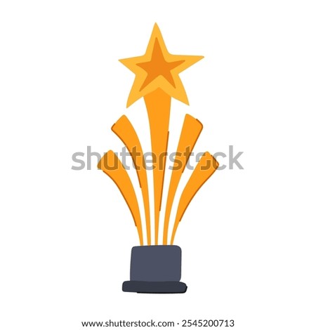 winner gold trophy cartoon. honor accolade, recognition excellence, success competition winner gold trophy sign. isolated symbol vector illustration