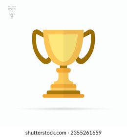 Winner gold trophy cup icon. Champions Cup. Isolated vector illustration.