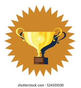 Winner golden cup flat design vector