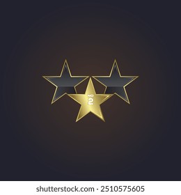 A winner golden star label design, premium stars for champion vector illustration
