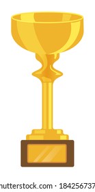 Winner golden trophy cup goblet isolated on white background