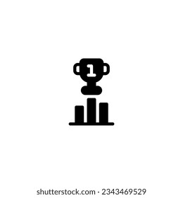Icono de glifo, logotipo e ilustración del gráfico ganador Vector