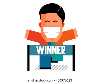 Winner graphic. Flat vector illustration.