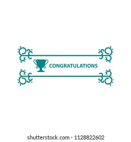 the winner greetings when receive for trophy, vector illustration backgrounds / template