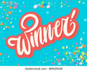 ¡Ganador! Letras de mano.