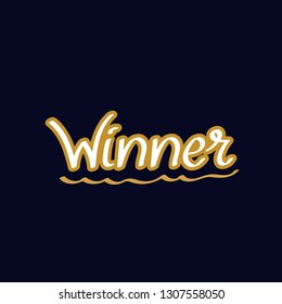 Winner.  Hand lettering. Vector