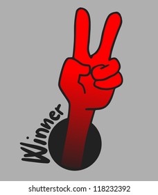 Winner hand symbol