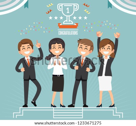 Winner hard work. Easy victory life idea concept. The success of one team organization together. Good friendship in the workplace.
