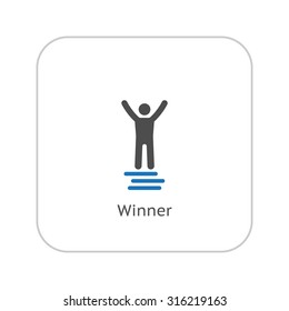 Winner Icon. Business Concept. Flat Design. Isolated Illustration.