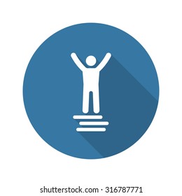 Winner Icon. Business Concept. Flat Design. Isolated Illustration. Long Shadow.