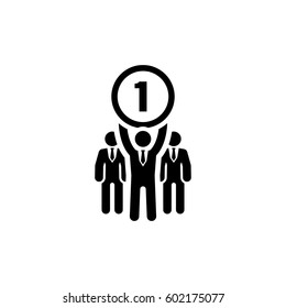 Winner Icon. Business Concept Flat Design. Isolated Illustration
