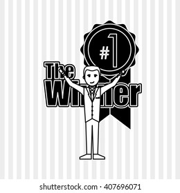 Winner icon design , editable vector