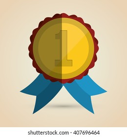 Winner icon design , editable vector