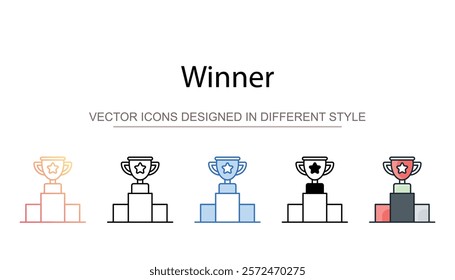 Winner icon design with white background stock illustration