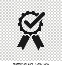 Winner icon in flat style. Rosette award vector illustration on white isolated background. Medal business concept.