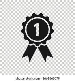 Winner icon in flat style. Rosette award vector illustration on white isolated background. Medal business concept.