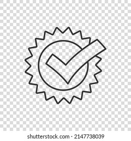 Winner icon in flat style. Rosette award vector illustration on white isolated background. Medal business concept.