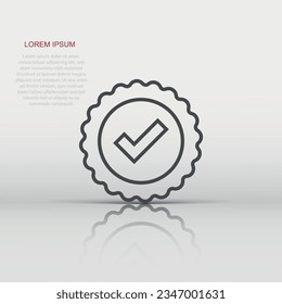 Winner icon in flat style. Rosette award vector illustration on white isolated background. Medal business concept.