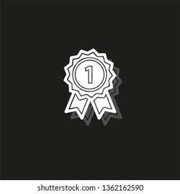 winner icon - gold prize - vector prize, champion emblem, success symbol