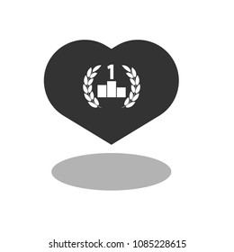 Winner icon and heart icon, vector illustration