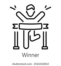 Gewinnersymbol im Linienstil 