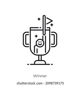 Winner icon. Outline style icon design isolated on white background