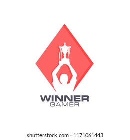 Winner Icon, Poker game winner vector logo icon, Winner Trophy championship
