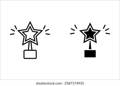 Winner icon set. Containing victory, success, prize, celebration, podium, win money, finish line and trophy icons. Solid icon collection. Vector illustration.