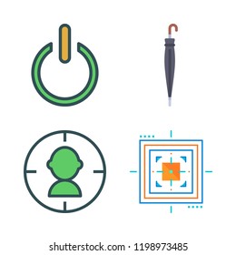 winner icon set. vector set about umbrella, power, aim and target icons set.