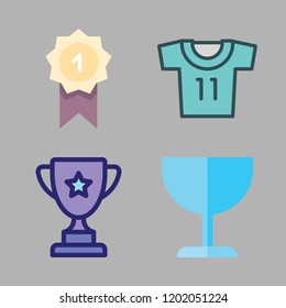 winner icon set. vector set about award, trophy, soccer jersey and cup icons set.