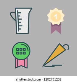 winner icon set. vector set about award, cup, medal and umbrella icons set.