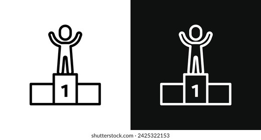 Conjunto de iconos de ganador. Ilustración de vector