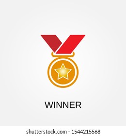 Winner icon. Winner symbol. Flat design. Stock - Vector illustration