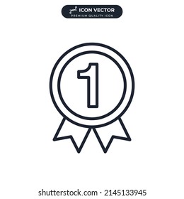 Plantilla de símbolo de icono ganador para la ilustración vectorial de la colección de diseño gráfico y web
