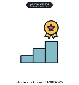 plantilla de símbolo de icono del ganador para ilustración de logotipo de colección de diseño gráfico y web