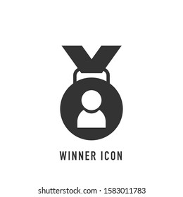 Winner Icon in trendy flat style isolated on grey background. Victory symbol for your web site design, logo, app, UI. Vector illustration, EPS10.
