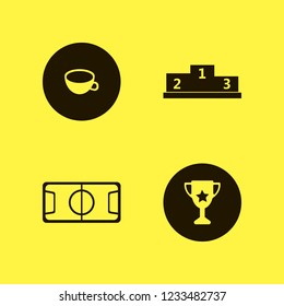 winner icon. winner vector icons set cup, football stadium, trophy cup and winners podium