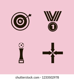 winner icon. winner vector icons set arrows center, medal, football cup and target