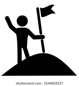 Winner Icon, Vector Illustration, Business Glyph stock illustration
