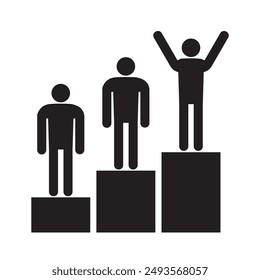 Winner icon vector illustration graphic design, Leaderboard Ranking icon  black filled, Winner's Podium icons vector, 