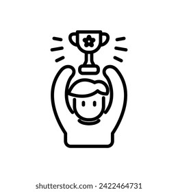winner icon vector in line style