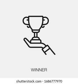 winner icon vector. Linear style sign for mobile concept and web design. winner symbol illustration. Pixel vector graphics - Vector.