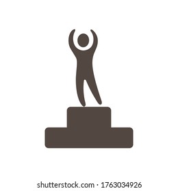 winner icon vector. man on the podium. success icon. eps 10