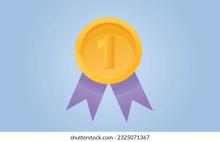 Winner Icon vector on blue background