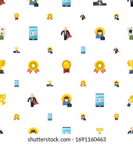 winner icons pattern seamless. Included editable flat business hero, victory, competition, Mobile game, achievement, successful woman, reward icons. winner icons for web and mobile.