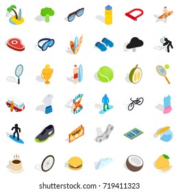 Winner icons set. Isometric style of 36 winner vector icons for web isolated on white background